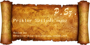 Prikler Szilvánusz névjegykártya